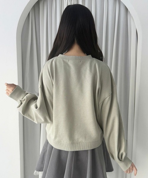 F i.n.t（フィント）の「ロゴ刺繍シュナウザースウェット（スウェット・レディース・ネイビー/オフホワイト/ミント・FREE）」の13枚目の写真