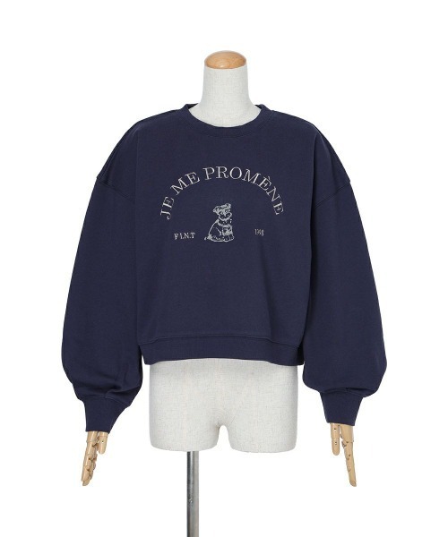 F i.n.t（フィント）の「ロゴ刺繍シュナウザースウェット（スウェット・レディース・ネイビー/オフホワイト/ミント・FREE）」の15枚目の写真