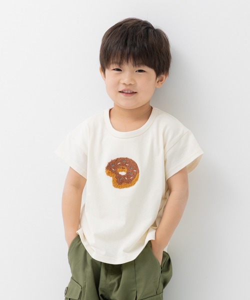 chil2（チルツー）の「綿100％ サガラ刺繍半袖Tシャツ（Tシャツ/カットソー・キッズ・J/H/A/F/E/D/C/N/M/L/K/I/G/B・140cm/130cm/120cm/110cm/100cm/90cm/80ｃｍ）」の8枚目の写真