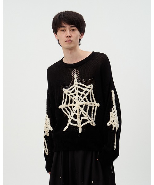 DISCOVERED(ディスカバード)の「MOLE SPIDER MESH KNIT(ニット/セーター・メンズ・カーキ/ブラック・LARGE/SMALL)」の2枚目の写真