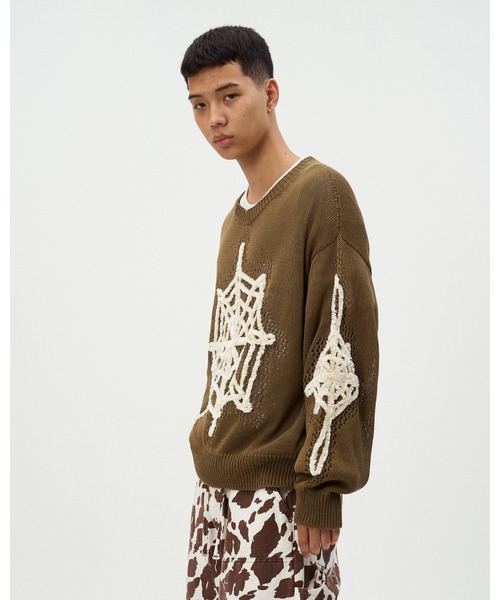 DISCOVERED(ディスカバード)の「MOLE SPIDER MESH KNIT(ニット/セーター・メンズ・カーキ/ブラック・LARGE/SMALL)」の4枚目の写真