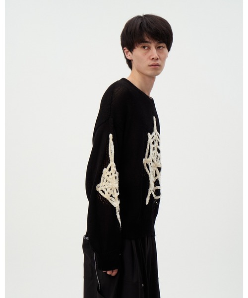 DISCOVERED(ディスカバード)の「MOLE SPIDER MESH KNIT(ニット/セーター・メンズ・カーキ/ブラック・LARGE/SMALL)」の6枚目の写真