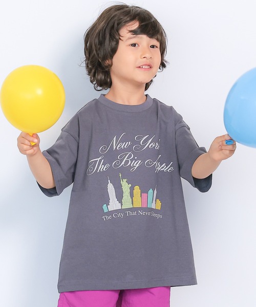 Life Support Products(ライフサポートプロダクツ)の「【プチプラ】半袖グラフィック半袖Tシャツ(Tシャツ/カットソー・キッズ・ブルー/オフホワイト/アイボリー/ライトピンク/ブラック/ピンク/グリーン/オレンジ/ネイビー/チャコール・80/90/95/100/110/120/130/140/150)」の5枚目の写真