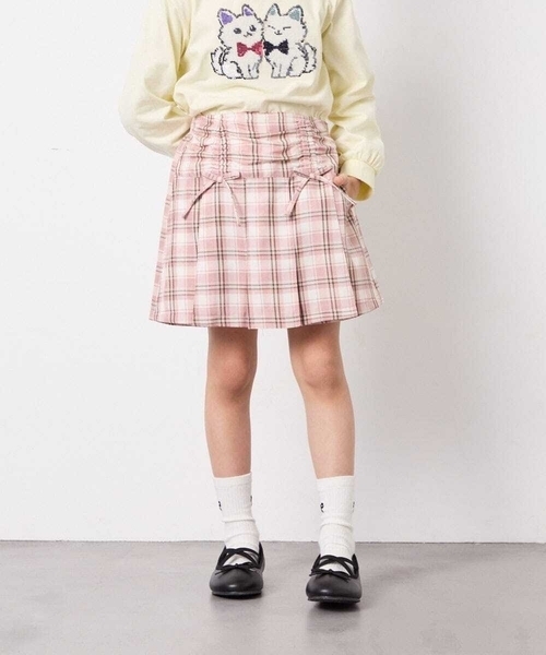 a.v.v（アーヴェヴェ）の「[120-160]ギャザープリーツスカパン（その他パンツ・キッズ・チャコールグレー/ブルー/ライトピンク/ベージュ/ダークインディゴブルー・130/140/150/120/160）」の6枚目の写真
