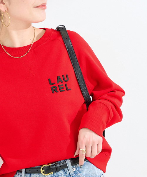 B.C STOCK（ベーセーストック）の「ウォッシャブル / シリコンロゴスウェット（スウェット・レディース・レッド/ホワイト/チャコールグレー・FREE）」の3枚目の写真