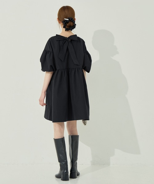 coca（coca）（コカ）の「バックリボンチュニック（チュニック・レディース・ドット/ブラック・L/M/S）」の6枚目の写真