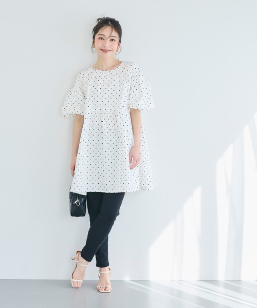 coca（coca）（コカ）の「バックリボンチュニック（チュニック・レディース・ドット/ブラック・L/M/S）」の10枚目の写真