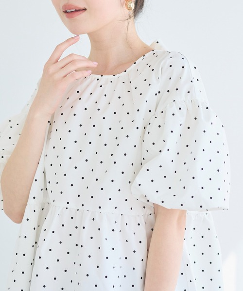 coca（coca）（コカ）の「バックリボンチュニック（チュニック・レディース・ドット/ブラック・L/M/S）」の15枚目の写真