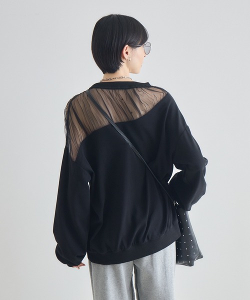 Paradise Picnic(パラダイスピクニック)の「デコルテシアーバルーン長袖トップス(Tシャツ/カットソー・レディース・アイボリー/ブラック/グレー・FREE)」の16枚目の写真