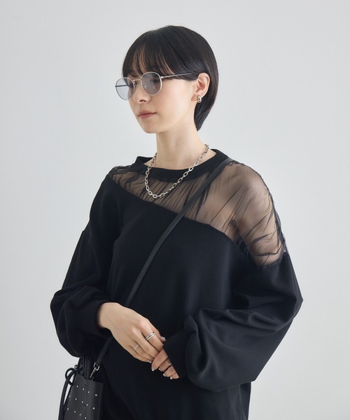 Paradise Picnic(パラダイスピクニック)の「デコルテシアーバルーン長袖トップス(Tシャツ/カットソー・レディース・アイボリー/ブラック/グレー・FREE)」の18枚目の写真