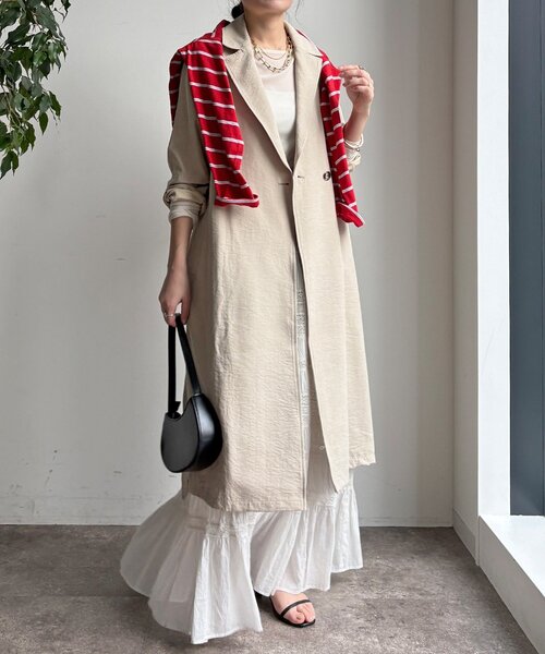 DouDou（ドゥドゥ）の「【WEB限定】スウェードライクトレンチコート（その他アウター・レディース・ベージュ/モスグリーン・FREE）」の3枚目の写真