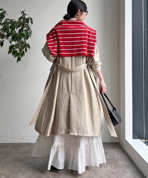 DouDou（ドゥドゥ）の「【WEB限定】スウェードライクトレンチコート（その他アウター・レディース・ベージュ/モスグリーン・FREE）」の7枚目の写真