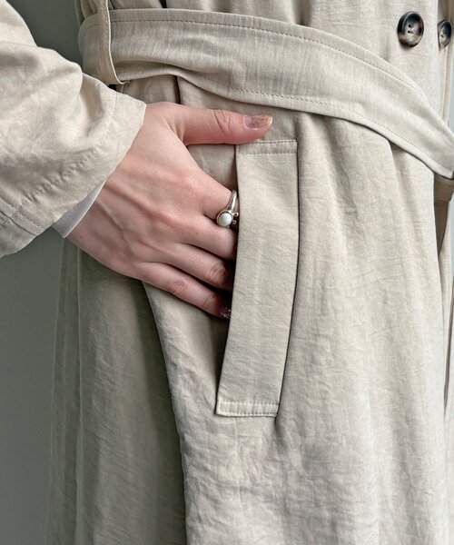 DouDou（ドゥドゥ）の「【WEB限定】スウェードライクトレンチコート（その他アウター・レディース・ベージュ/モスグリーン・FREE）」の22枚目の写真