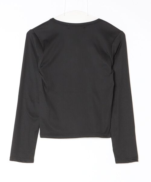 .KOM(ドットコム)の「『.KOM/ドットケーオーエム』ヘンリーネックロンT 【CN】(Tシャツ/カットソー・レディース・ブラック/ブラウン/ライトグレー・M)」の4枚目の写真
