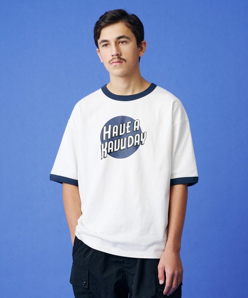 KAVU(カブー)の「KAVU/カブー HAVU Ringer Tee/ハブ リンガー Tシャツ(Tシャツ/カットソー・メンズ・ホワイト×レッド/ホワイト×グリーン/ホワイト×ネイビー・MEDIUM/LARGE)」の3枚目の写真