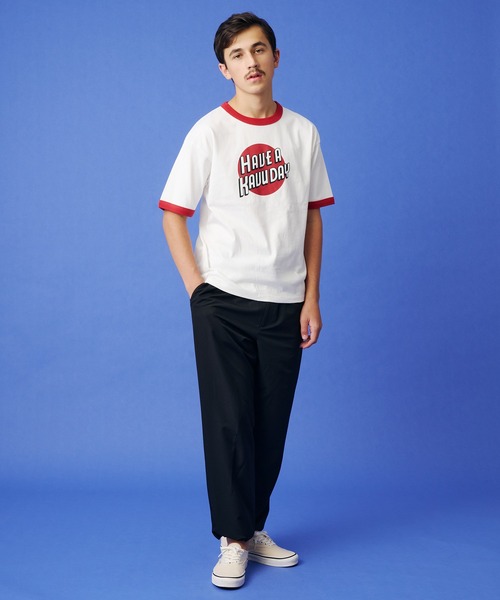 KAVU(カブー)の「KAVU/カブー HAVU Ringer Tee/ハブ リンガー Tシャツ(Tシャツ/カットソー・メンズ・ホワイト×レッド/ホワイト×グリーン/ホワイト×ネイビー・MEDIUM/LARGE)」の14枚目の写真