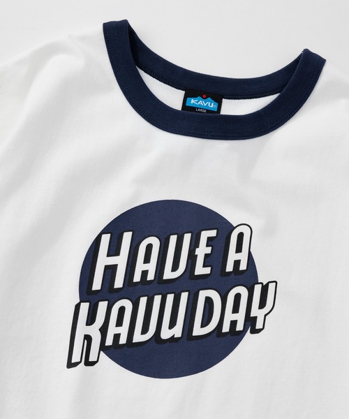 KAVU(カブー)の「KAVU/カブー HAVU Ringer Tee/ハブ リンガー Tシャツ(Tシャツ/カットソー・メンズ・ホワイト×レッド/ホワイト×グリーン/ホワイト×ネイビー・MEDIUM/LARGE)」の4枚目の写真