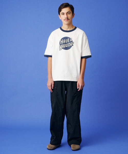 KAVU(カブー)の「KAVU/カブー HAVU Ringer Tee/ハブ リンガー Tシャツ(Tシャツ/カットソー・メンズ・ホワイト×レッド/ホワイト×グリーン/ホワイト×ネイビー・MEDIUM/LARGE)」の6枚目の写真