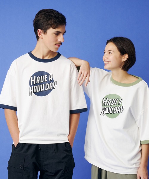 KAVU(カブー)の「KAVU/カブー HAVU Ringer Tee/ハブ リンガー Tシャツ(Tシャツ/カットソー・メンズ・ホワイト×レッド/ホワイト×グリーン/ホワイト×ネイビー・MEDIUM/LARGE)」の7枚目の写真