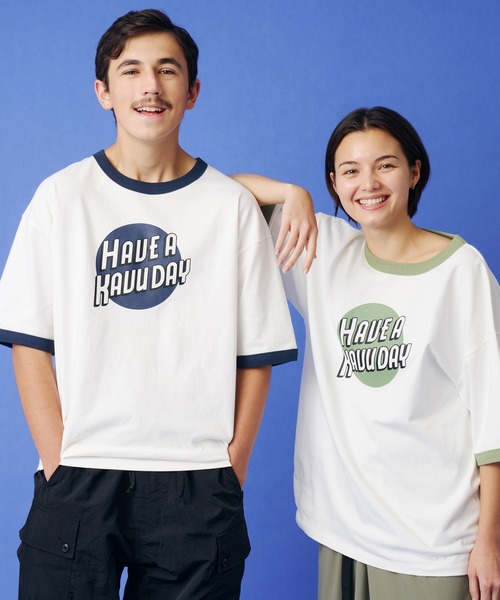 KAVU(カブー)の「KAVU/カブー HAVU Ringer Tee/ハブ リンガー Tシャツ(Tシャツ/カットソー・メンズ・ホワイト×レッド/ホワイト×グリーン/ホワイト×ネイビー・MEDIUM/LARGE)」の8枚目の写真