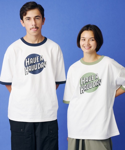 KAVU(カブー)の「KAVU/カブー HAVU Ringer Tee/ハブ リンガー Tシャツ(Tシャツ/カットソー・メンズ・ホワイト×レッド/ホワイト×グリーン/ホワイト×ネイビー・MEDIUM/LARGE)」の9枚目の写真
