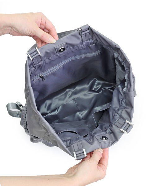 COLDE （コルデ）の「巾着リュックトートバッグ（トートバッグ・レディース・グレー/ブラック/アイボリー・FREE）」の5枚目の写真