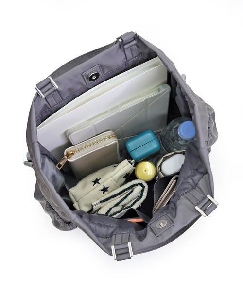 COLDE （コルデ）の「巾着リュックトートバッグ（トートバッグ・レディース・グレー/ブラック/アイボリー・FREE）」の13枚目の写真