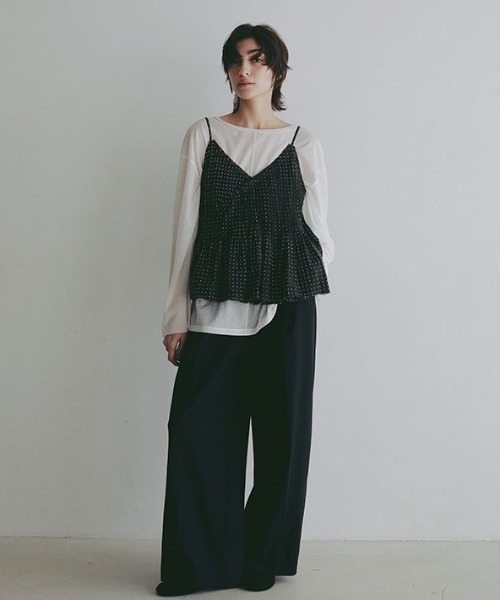 ETRE TOKYO(エトレトウキョウ)の「【先行予約限定 10%OFF】コットンドビーカシュクールキャミソール(キャミソール・レディース・ブラック/ホワイト・FREE)」の3枚目の写真