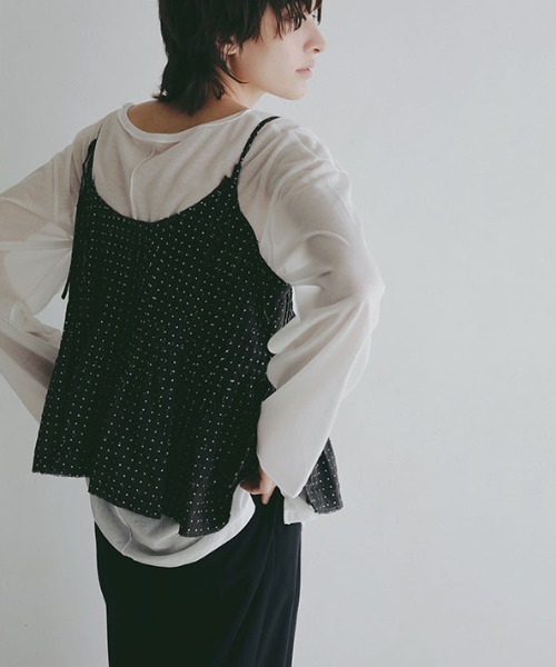 ETRE TOKYO(エトレトウキョウ)の「【先行予約限定 10%OFF】コットンドビーカシュクールキャミソール(キャミソール・レディース・ブラック/ホワイト・FREE)」の6枚目の写真