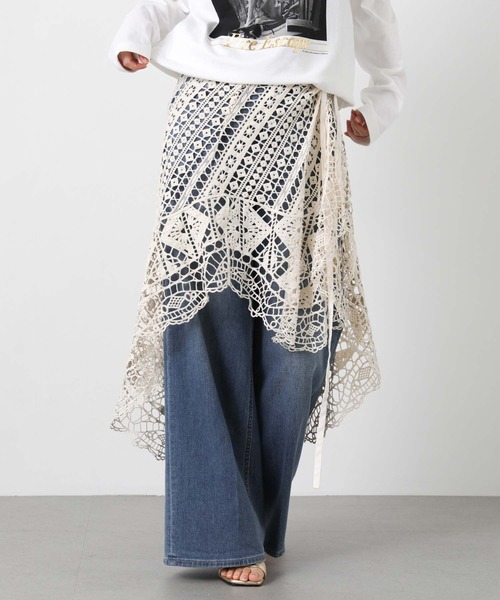 Gready Brilliant(グレディブリリアン)の「レース巻きスカート(スカート・レディース・アイボリー/ブラック・38)」の7枚目の写真