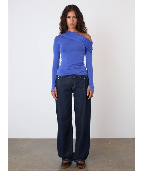 PULP/417EDIFICE(パルプフォーワンセブンエディフィス)の「peachy den / ピーチーデン KYLIE COLD SHOULDER TOP(Tシャツ/カットソー・レディース・ブラック/ブルー・SMALL/X-SMALL)」の7枚目の写真