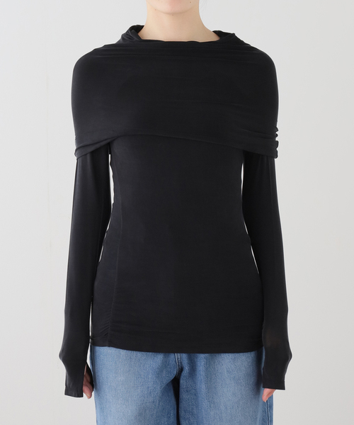 PULP/417EDIFICE(パルプフォーワンセブンエディフィス)の「peachy den / ピーチーデン KYLIE COLD SHOULDER TOP(Tシャツ/カットソー・レディース・ブラック/ブルー・SMALL/X-SMALL)」の19枚目の写真