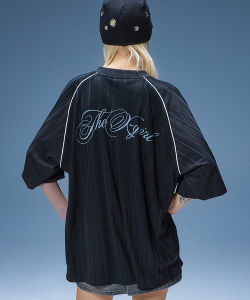 X-girl(エックスガール)の「SCRIPT LOGO BIG TEE(Tシャツ/カットソー・レディース・グレー/ブラック・S/M)」の3枚目の写真