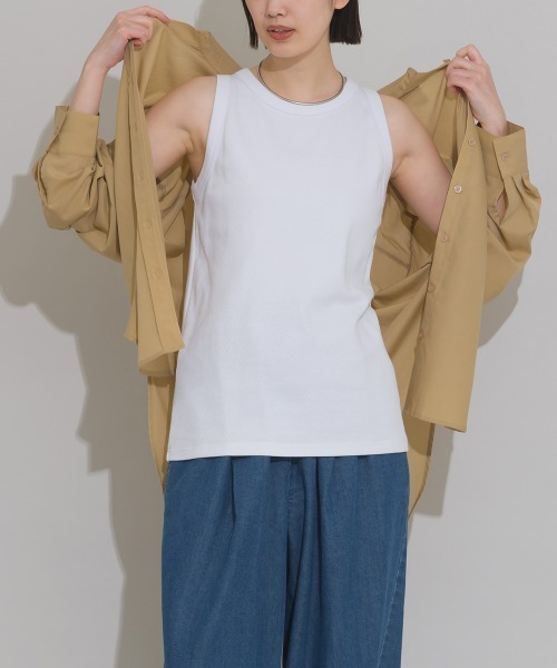 OMNES(オムネス)の「シアーテックコットンレギュラーカラー長袖シャツ 花粉リリース付(シャツ/ブラウス・レディース・ネイビー/ベージュ/オリーブ/アイボリー・FREE)」の10枚目の写真
