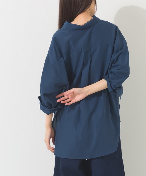OMNES(オムネス)の「シアーテックコットンレギュラーカラー長袖シャツ 花粉リリース付(シャツ/ブラウス・レディース・ネイビー/ベージュ/オリーブ/アイボリー・FREE)」の21枚目の写真