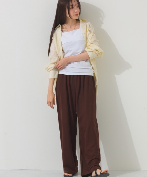 OMNES(オムネス)の「シアーテックコットンレギュラーカラー長袖シャツ 花粉リリース付(シャツ/ブラウス・レディース・ネイビー/ベージュ/オリーブ/アイボリー・FREE)」の9枚目の写真