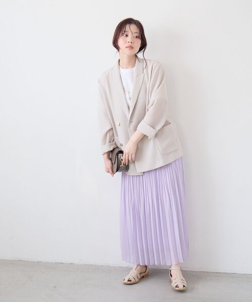 le.coeur blanc（ルクールブラン）の「メッシュダブルブレストジャケット（その他アウター・レディース・ベージュ/ネイビー/ダークグレー・38）」の21枚目の写真