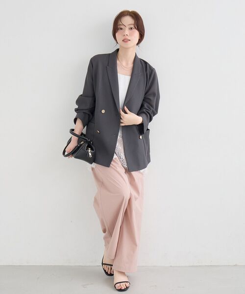 le.coeur blanc(ルクールブラン)の「【手洗い可】メッシュダブルブレストジャケット(その他アウター・レディース・ベージュ/ネイビー/ダークグレー・38)」の21枚目の写真