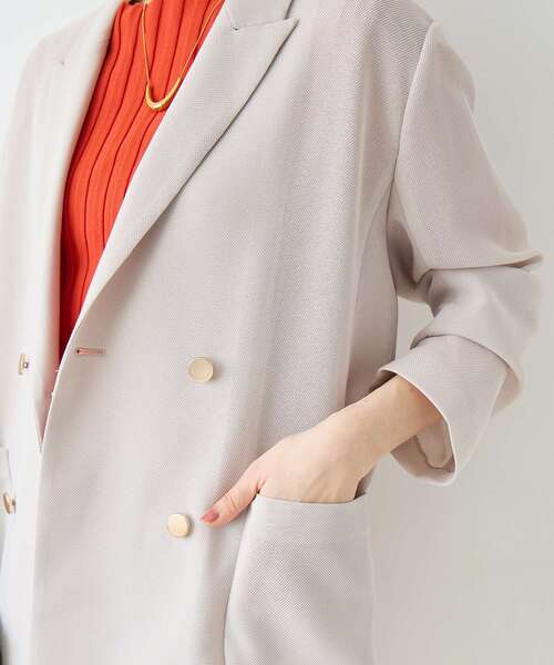 le.coeur blanc(ルクールブラン)の「【手洗い可】メッシュダブルブレストジャケット(その他アウター・レディース・ベージュ/ネイビー/ダークグレー・38)」の14枚目の写真