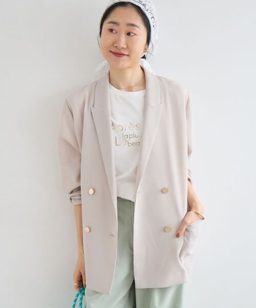 le.coeur blanc(ルクールブラン)の「【手洗い可】メッシュダブルブレストジャケット(その他アウター・レディース・ベージュ/ネイビー/ダークグレー・38)」の16枚目の写真