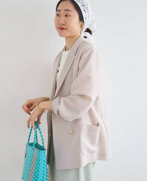 le.coeur blanc(ルクールブラン)の「【手洗い可】メッシュダブルブレストジャケット(その他アウター・レディース・ベージュ/ネイビー/ダークグレー・38)」の17枚目の写真