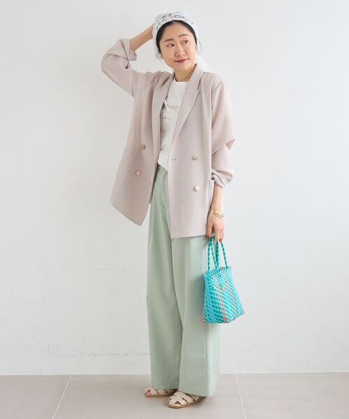le.coeur blanc(ルクールブラン)の「【手洗い可】メッシュダブルブレストジャケット(その他アウター・レディース・ベージュ/ネイビー/ダークグレー・38)」の19枚目の写真