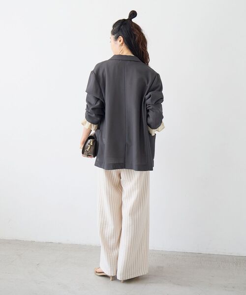 le.coeur blanc（ルクールブラン）の「メッシュダブルブレストジャケット（その他アウター・レディース・ベージュ/ネイビー/ダークグレー・38）」の7枚目の写真