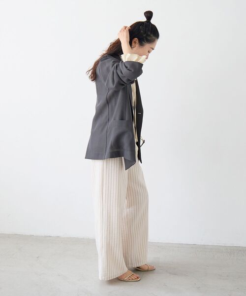 le.coeur blanc（ルクールブラン）の「メッシュダブルブレストジャケット（その他アウター・レディース・ベージュ/ネイビー/ダークグレー・38）」の8枚目の写真