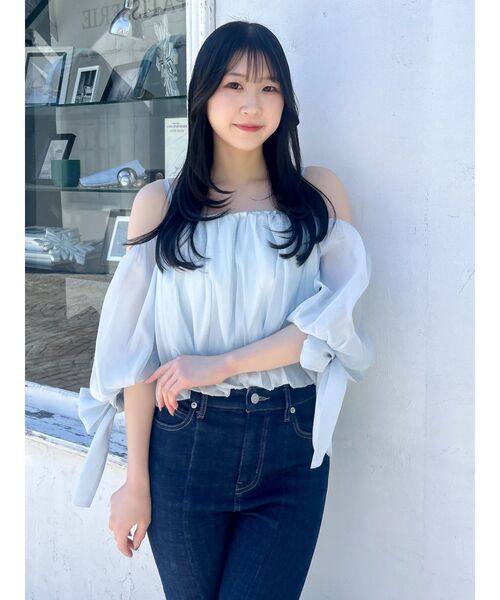 dazzlin（ダズリン）の「2WAYバリエバルーンブラウス（シャツ/ブラウス・レディース・その他1/オフホワイト/レッド/ブラック/ブルー・FREE）」の3枚目の写真
