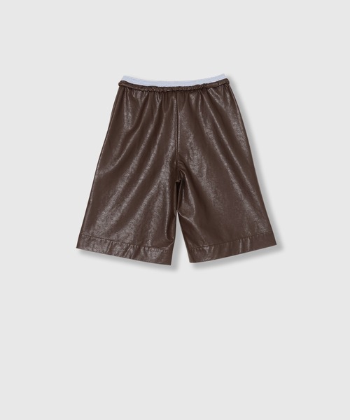 THINGS THAT MATTER（シングス ザット マター）の「FAUX LEATHER BERMUDA PANTS / フェイク レザ バミューダ パンツ（その他パンツ・レディース・ブラック/ブラウン・FREE）」の6枚目の写真