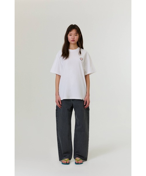 EMIS(イミス)の「HEART RUBBER PATCH T-SHIRT(Tシャツ/カットソー・レディース・グリーン/ホワイト/ブラック・FREE)」の11枚目の写真