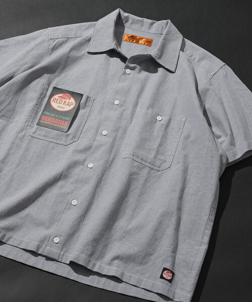 RED KAP（レッドキャップ）の「RED KAP/レッドキャップ 新色追加 別注 オックスフォード クロップド丈 ショートスリーブシャツ/ショート丈（シャツ/ブラウス・メンズ・イエロー/ブルー系その他/グレー/サックスブルー/ストライプ・LARGE/MEDIUM）」の2枚目の写真