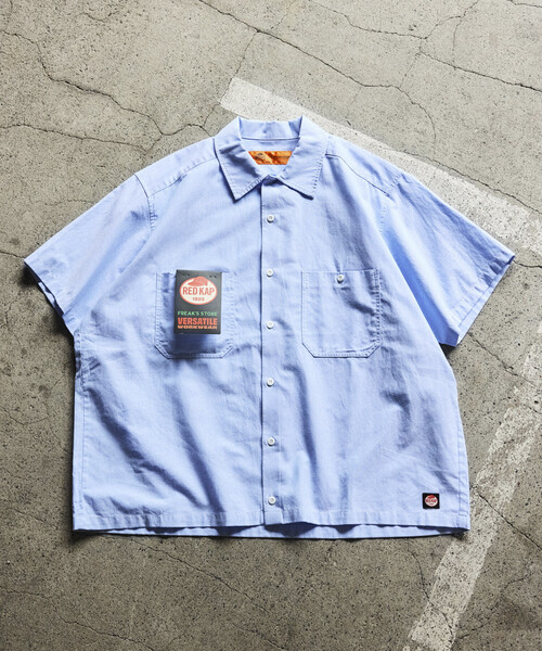 RED KAP（レッドキャップ）の「RED KAP/レッドキャップ 新色追加 別注 オックスフォード クロップド丈 ショートスリーブシャツ/ショート丈（シャツ/ブラウス・メンズ・イエロー/ブルー系その他/グレー/サックスブルー/ストライプ・LARGE/MEDIUM）」の7枚目の写真