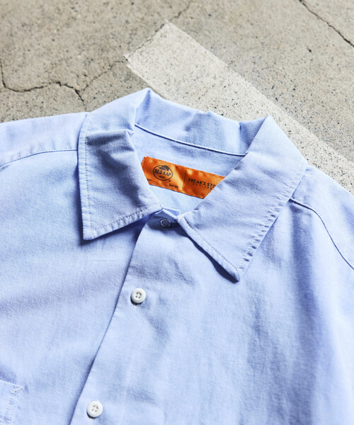 RED KAP（レッドキャップ）の「RED KAP/レッドキャップ 新色追加 別注 オックスフォード クロップド丈 ショートスリーブシャツ/ショート丈（シャツ/ブラウス・メンズ・イエロー/ブルー系その他/グレー/サックスブルー/ストライプ・LARGE/MEDIUM）」の9枚目の写真